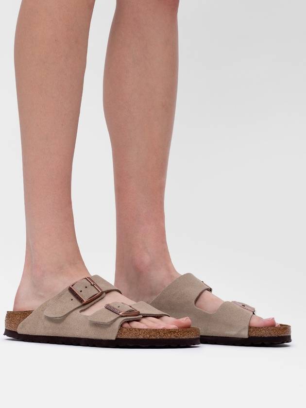 Birkenstock ‘Arizona BS’ Leather Slides, Women's, Beige - BIRKENSTOCK - BALAAN 2