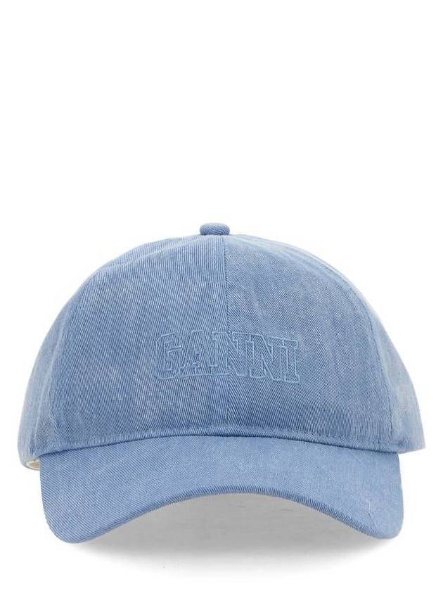 Embroidered Logo Denim Ball Cap Baby Blue - GANNI - BALAAN 2