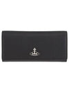 Silver Logo Saffiano Long Wallet Black - VIVIENNE WESTWOOD - BALAAN 3