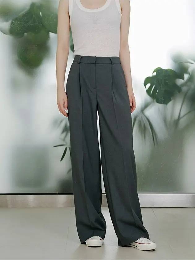 Onetuck semiwide pants gray - PINBLACK - BALAAN 2