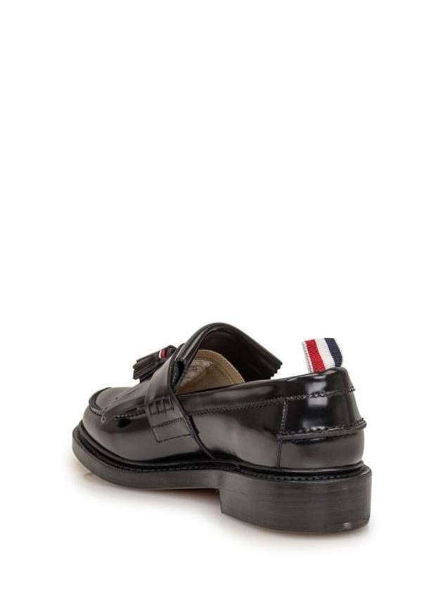 Tassel Trimmed Patent Calf Leather Loafers Black - THOM BROWNE - BALAAN 5