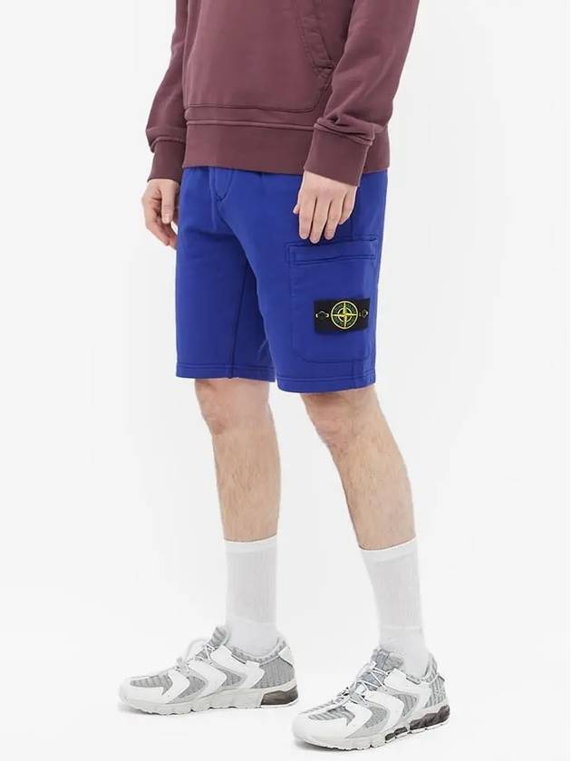 Men's Wappen Patch Bermuda Shorts Bright Blue - STONE ISLAND - BALAAN 4