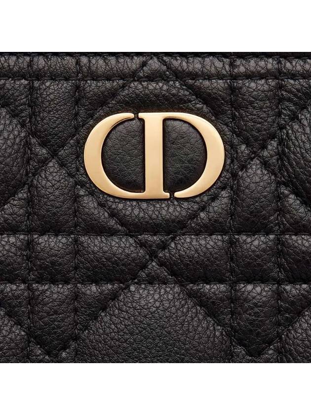 Caro Daily Supple Cannage Calfskin Large Pouch Bag Black - DIOR - BALAAN 4