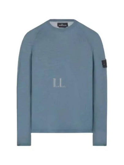 Wappen Patch Crew Neck Knit Top Blue - STONE ISLAND - BALAAN 2