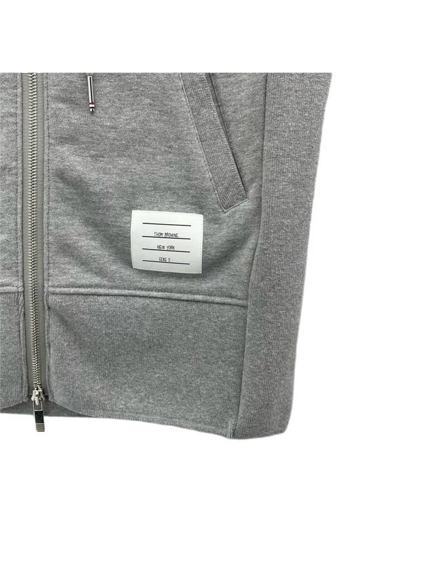 Engineered 4 Bar Diagonal Zip Up Hoodie Light Grey - THOM BROWNE - BALAAN 6