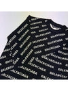 All-Over Mini Logo Wool Knit Top Black - BALENCIAGA - BALAAN 5