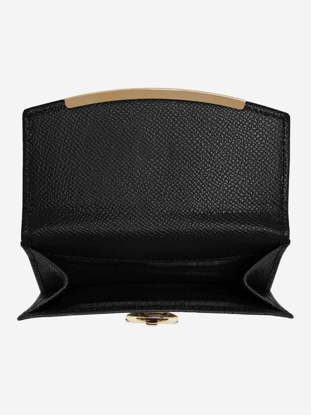 Gancini Leather Half Wallet Black - SALVATORE FERRAGAMO - BALAAN 5