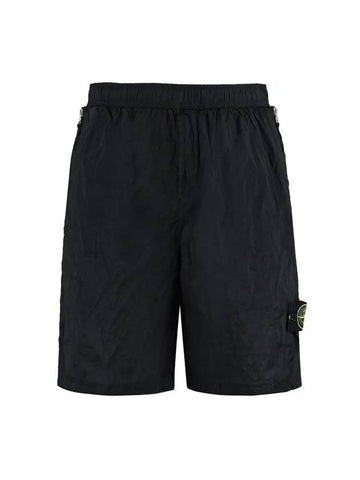 Nylon Metal in Econyl Regenerated Nylon Bermuda Shorts Black - STONE ISLAND - BALAAN 1