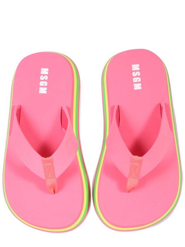 Chunky Color Block Flip Flops Pink - MSGM - BALAAN 3