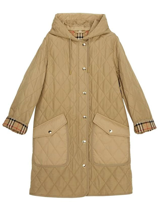 Diamond Quilted Hoodie Padding Archive Beige - BURBERRY - BALAAN 2