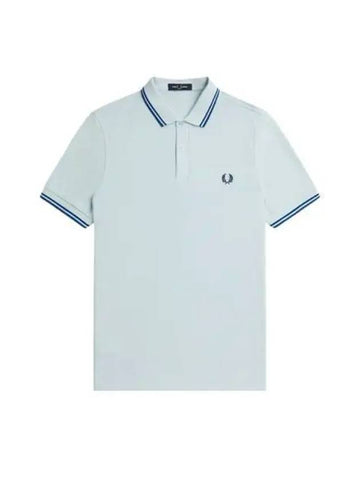 Fred Perry Twin Tip Shirt Light Ice - FRED PERRY - BALAAN 1