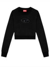 F Slimmy Cutout Logo Crop Sweatshirt Black - DIESEL - BALAAN 2