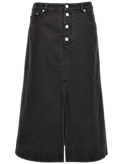 Women's Tennessee Midi Denim A-Line Skirt Black - A.P.C. - BALAAN 2