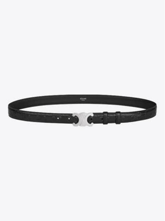 Triomphe Buckle Leather Belt Black - CELINE - BALAAN 3