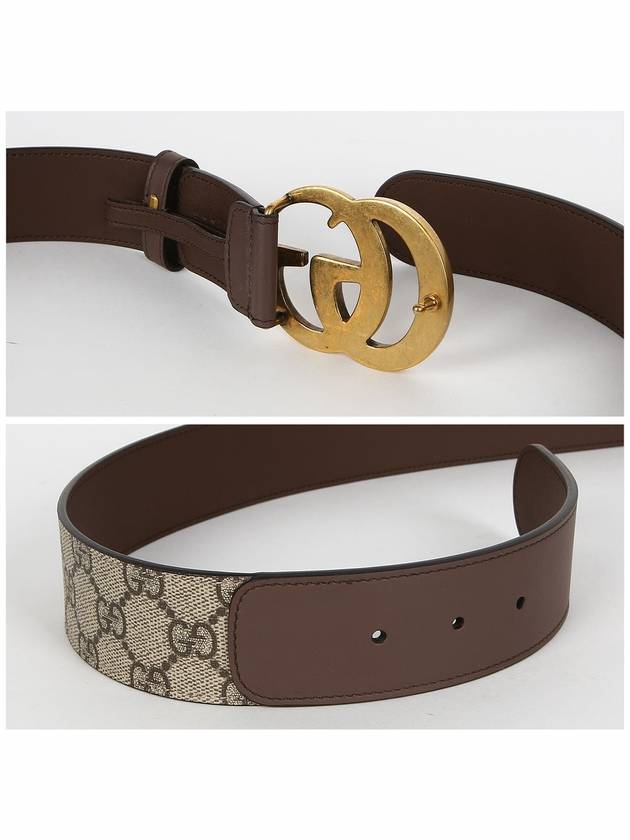 GG Buckle Leather Belt Brown Beige - GUCCI - BALAAN 4