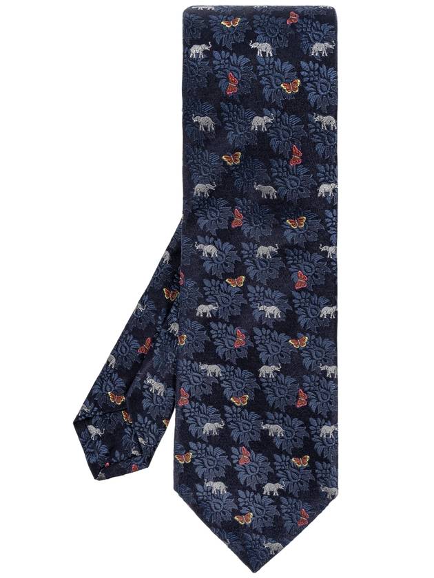 Etro Silk Tie, Men's, Navy Blue - ETRO - BALAAN 1