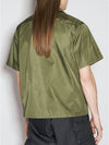 Short Sleeved Re Nylon Shirt Dark Green - PRADA - BALAAN 5