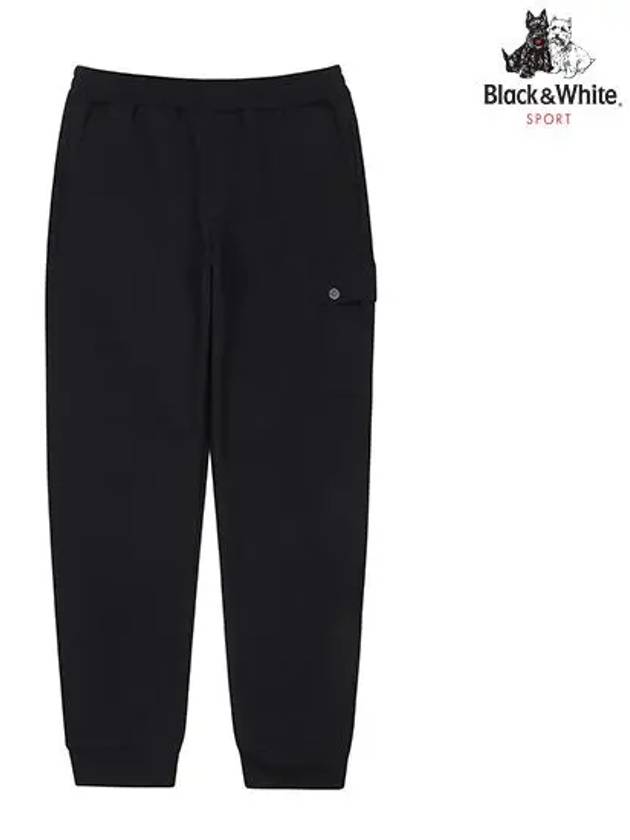 Men s Set up Jersey Jogger Pants 5024GXWP BLACK - BLACK&WHITE - BALAAN 1