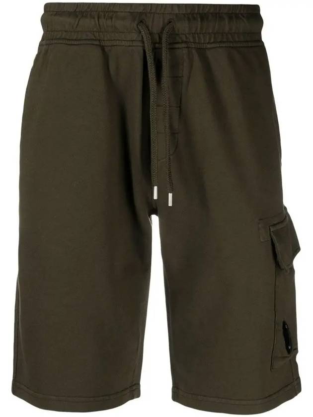 Light Fleece Utility Shorts Green - CP COMPANY - BALAAN 3