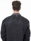 Men s M243OT01CH Dense Hachi Wool Blended Y neck Knit Cardigan Charcoal - CHANCE'S NOI - BALAAN 4