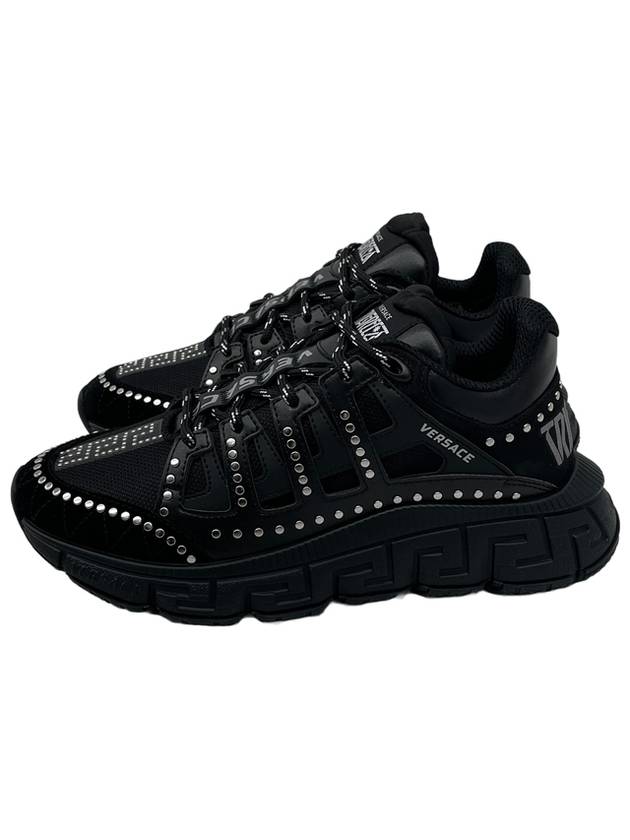 Studded Trigreca Low Top Sneakers Black - VERSACE - BALAAN 3