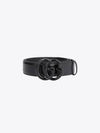 GG Marmont Wide Leather Belt Black - GUCCI - BALAAN 2