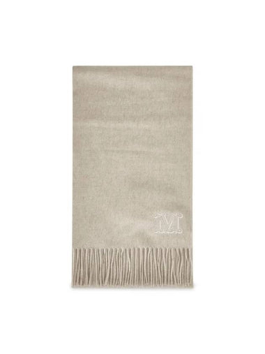 Wsdalia Logo Fringe Cashmere Muffler Beige - MAX MARA - BALAAN 1