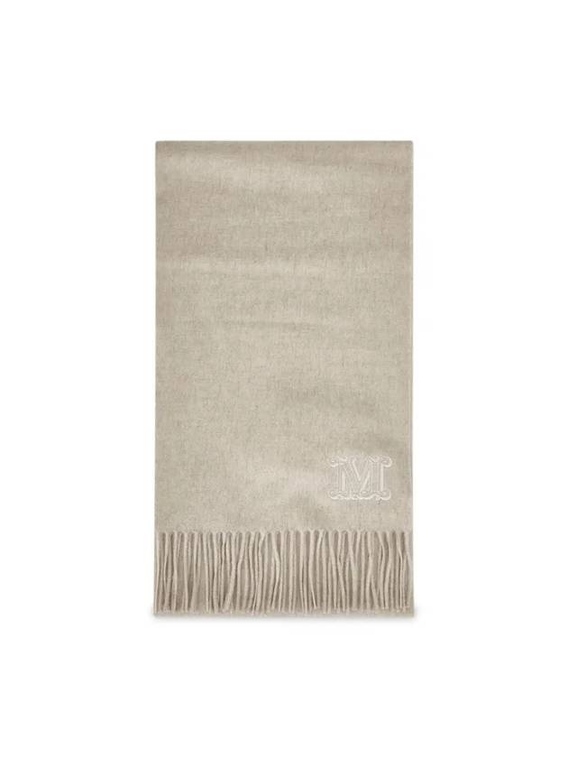 Wsdalia Logo Fringe Cashmere Muffler Beige - MAX MARA - BALAAN 4