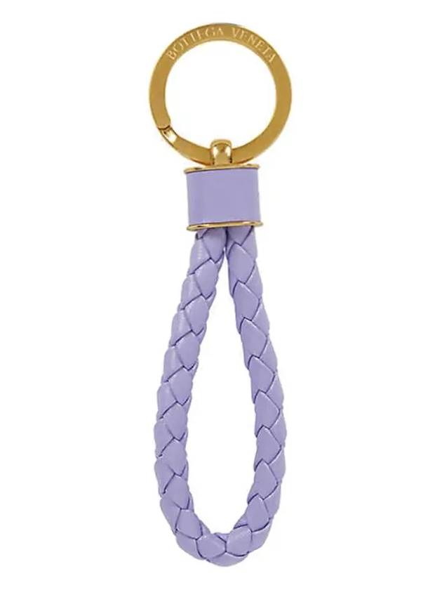 Intrecciato Lambskin Key Holder Purple - BOTTEGA VENETA - BALAAN 2