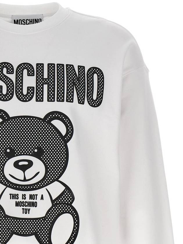 Hooded Sweatshirt V172620281001 White Black - MOSCHINO - BALAAN 4