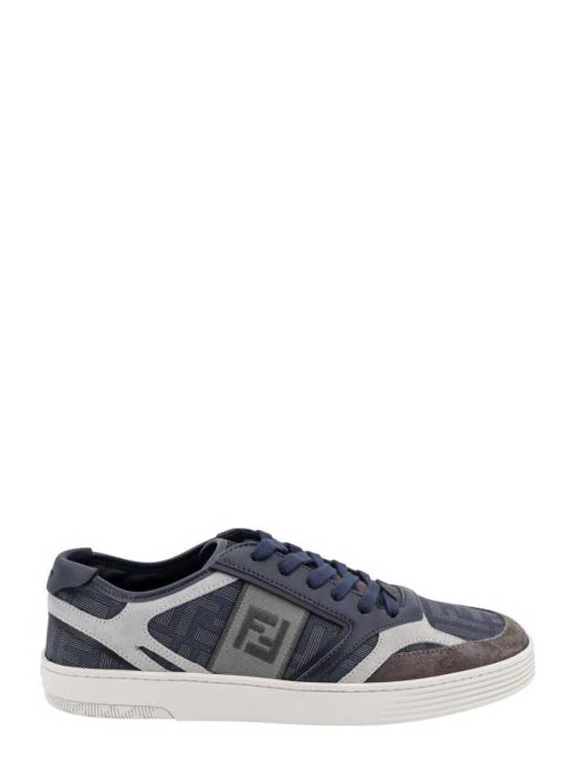 Step Leather Low Top Sneakers Blue - FENDI - BALAAN 2