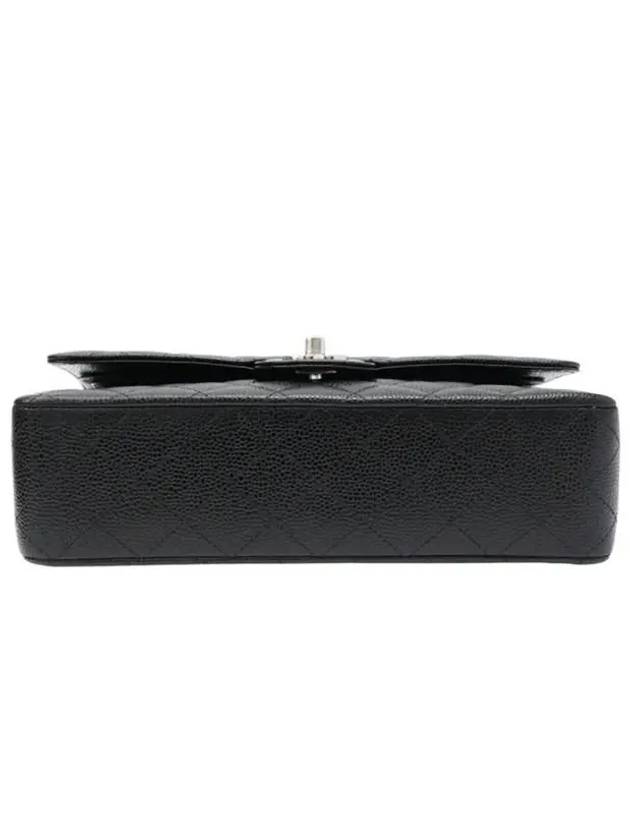 Classic Grained Calfskin Medium Shoulder Bag Black - CHANEL - BALAAN 7