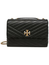 Kira Chevron Convertible Shoulder Bag Black - TORY BURCH - BALAAN 3