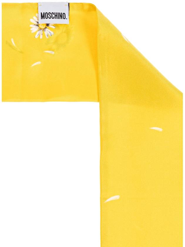 Moschino Silk Scarf With Floral Pattern, Women's, Yellow - MOSCHINO - BALAAN 4