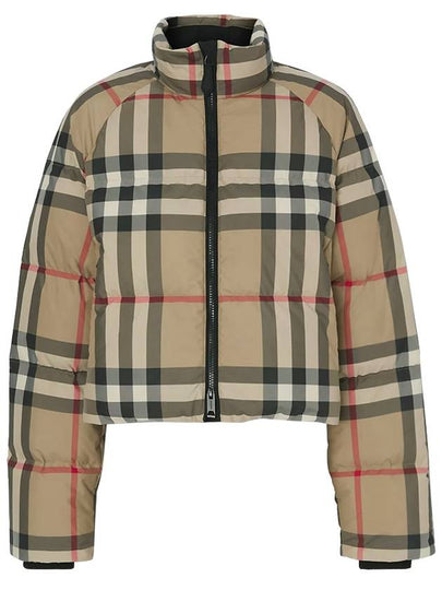 Check Crop Puffer Padding Archive Beige - BURBERRY - BALAAN 2