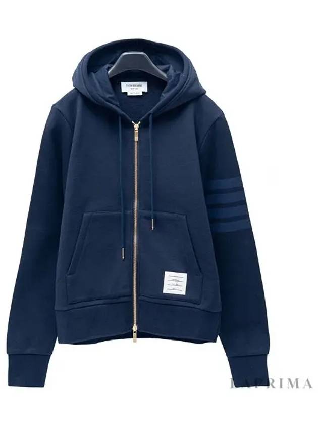 Men's Diagonal Armband Loopback Relaxed Fit Zip Up Hoodie Navy - THOM BROWNE - BALAAN 5