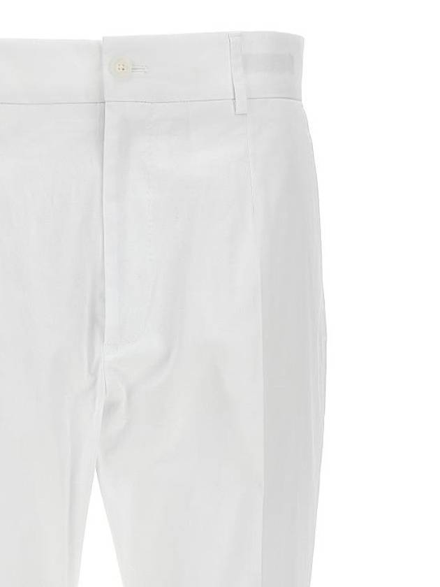 Logo Patch Straight Pants White - DOLCE&GABBANA - BALAAN 4