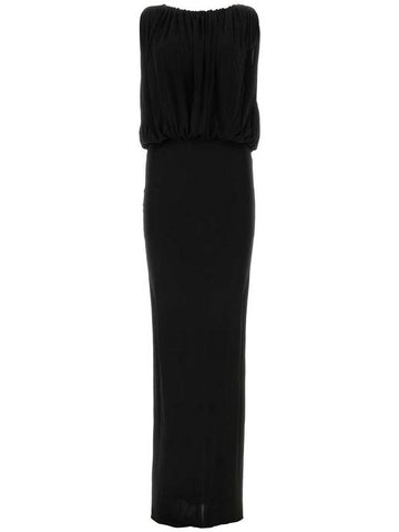 Sleeveless Long Dress Black - SAINT LAURENT - BALAAN 1