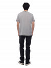 Striped Detail Crew Neck Cotton Short Sleeve T-Shirt Grey - THOM BROWNE - BALAAN 6