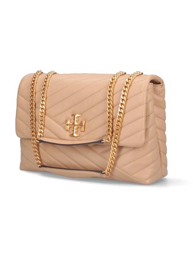 Kira Chevron Convertible Shoulder Bag Beige - TORY BURCH - BALAAN 3