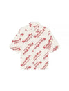 Verdy Boxy Monogram Print Button Short Sleeve Shirt White - KENZO - BALAAN 2