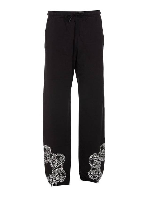 Logo Print Drawstring Sweat Track Pants Black - MARCELO BURLON - BALAAN 2