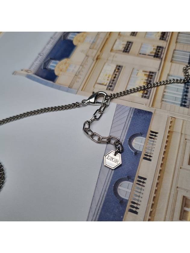 Oblique Pendant Necklace Silver - DIOR - BALAAN.