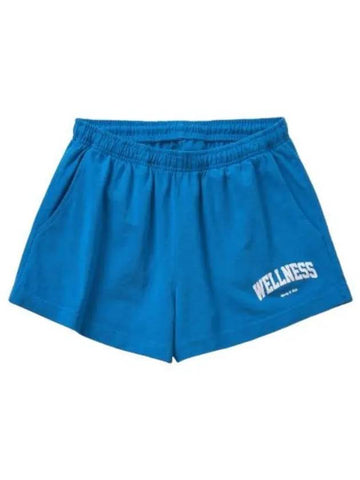Wellness Logo Shorts S Pants Ocean Blue - SPORTY & RICH - BALAAN 1