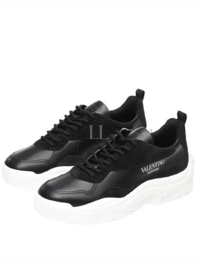 Gumboy Calfskin Low Top Sneakers Black - VALENTINO - BALAAN 2