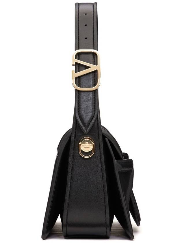 Sculpture Leather Shoulder Bag Black - VALENTINO - BALAAN 3