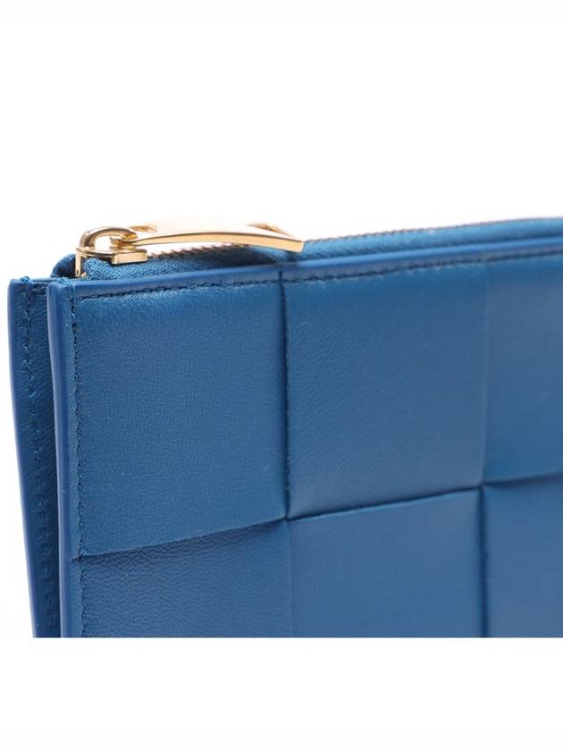 Intrecciato Cassette Zipper Card Wallet Blue - BOTTEGA VENETA - BALAAN 5