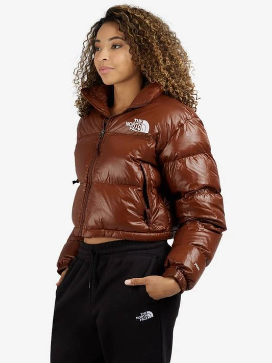 Women's Nuptse Short Padded Dark Oak Brown - THE NORTH FACE - BALAAN 2