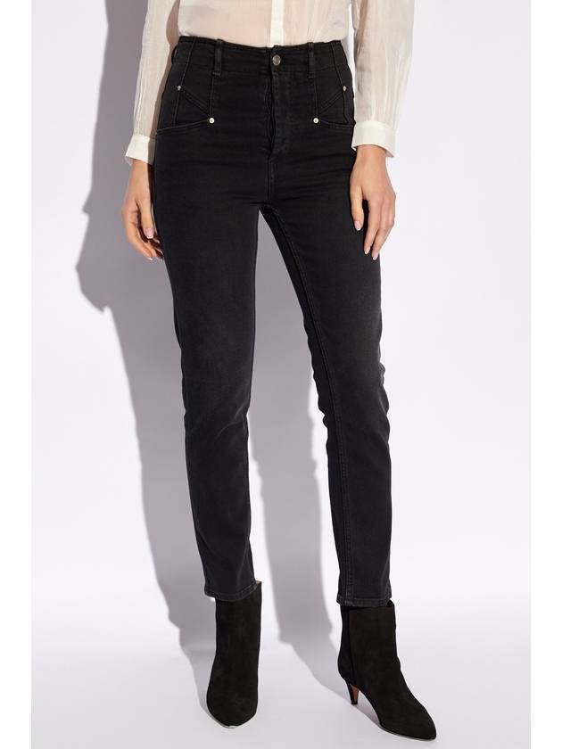 Niliane Slim Denim Jeans Black - ISABEL MARANT - BALAAN 3