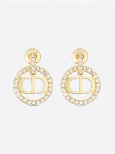 Petit CD Crystal Earrings Gold - DIOR - BALAAN 2